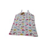 Tutku Kız Çocuk Atlet, Askılı, Baskılı Desen, Beyaz, 3-4 Yaş