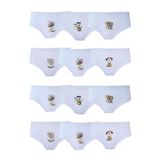 Tutku Kız Çocuk Baskılı Bato Pamuklu Slip Külot, 12'li Set, Beyaz, 7-8 Yaş