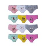 Tutku Kız Çocuk Baskılı Renkli Külot, 12'li Set, 7-8 Yaş, Likralı Slip