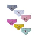 Tutku Kız Çocuk Baskılı Renkli Külot, Likralı Slip, 6'lı Set, 5-6 Yaş