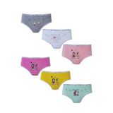 Tutku Kız Çocuk Baskılı Renkli Külot, Likralı Slip, 6'lı Set, 7-8 Yaş