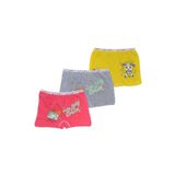 Tutku Kız Çocuk Boxer Külot 0181 3'lü Paket, Sarı-Pembe-Gri, 5-6 Yaş