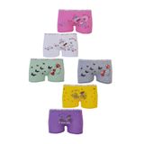 Tutku Kız Çocuk Boxer Külot, 6'lı Set, Renkli, 3-4 Yaş