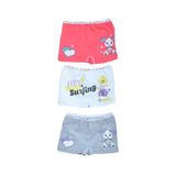 Tutku Kız Çocuk Fuıya Gri Beyaz Boxer Külot 3'lü Paket, Fuıya-Gri-Beyaz, 3-4 Yaş
