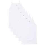 Tutku Kız Çocuk İp Askılı Düz Atlet, 6'lı Set,%100 Pamuklu, Beyaz, 8-9 Yaş