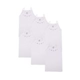 Tutku Kız Çocuk İp Askılı Işlemeli Ribana 6'lı Paket Atlet (Beyaz / 11-12 Yaş)
