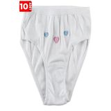 Tutku Kız Çocuk Külotu, 10'lu Paket,%100 Pamuk, İşlemeli, Beyaz, 5-6 Yaş
