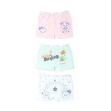 Tutku Kız Çocuk Pudra Boxer Külot 0181 3'lü Paket, Pudra-Yeşil-Beyaz, 5-6 Yaş