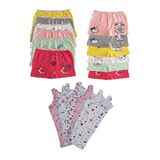 Tutku Kız Çocuk Renkli Likralı Pamuk Külot, Boxer Kesim, 6'lı Paket, 2-4 Yaş