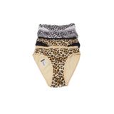 Tutku Leopar Arkası Düz Bikini 6'lı Paket Külot, Standart, AG-T740-KRŞK-TEK-6, SİYAH, BEYAZ,GRİ,TEN, kadın