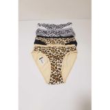 Tutku Leopar Arkası Düz Bikini 6'lı Paket Külot, Standart, AG-T740-KRŞK-TEK-6, SİYAH, BEYAZ,GRİ,TEN, kadın
