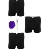 Tutku Likralı Elastan Siyah Erkek Boxer *3'Lü Set + Kalem Parfüm + Lif