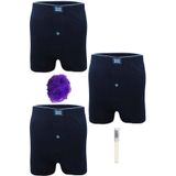 Tutku Pamuklu Düğmeli Erkek Boxer, Lacivert, S Beden, 3'lü Set + Kalem Parfüm + Lif