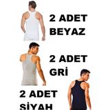 Tutku Ribana Spor Atlet, Erkek, Karışık Renkler (Beyaz, Gri, Siyah), 6'lı Set, XL Beden