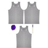 Tutku Ribana Sporcu Rambo Erkek Atlet, Gri, XL Beden, 3'lü Set + Kalem Parfüm + Lif