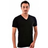 Tutku Ribana V Yaka Esnek Erkek Fanila - XL - Siyah