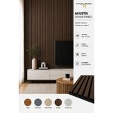 TUTKUNLAR PANEL Akustik Duvar Paneli Çıtalı MDF Ahşap Ses Yalıtımlı Dekoratif Duvar Kaplama Slat Wall Panel Keçeli TV Arkası Dekor Kaplama 100x280 cm Barok