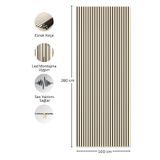 TUTKUNLAR PANEL Akustik Duvar Paneli Çıtalı MDF Ahşap Ses Yalıtımlı Dekoratif Duvar Kaplama Slat Wall Panel Keçeli TV Arkası Dekor Kaplama 100x280 cm Krem