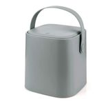 Tutma Saplı İç Kovalı Tezgah Üstü Mutfak Çöp Kovası, 4 Litre, Kilitli Kapak, Click Kapak, 20x20x22 cm (GRİ, 4 LİTRE)