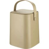 Tutma Saplı İç Kovalı Tezgah Üstü Mutfak Çöp Kovası, 8 Litre, Kilitli Kapak, Click Kapak, 24x24x30 cm (KREM, 8 LİTRE)