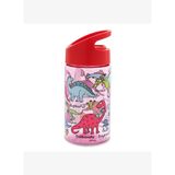 Tutma Saplı Pipetli Matara 400ml // Pink Dino
