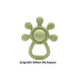 tutobaby Çıngıraklı Silikon Diş Kaşıyıcı (Hayvan Desenli, Palmiye Şekilli)