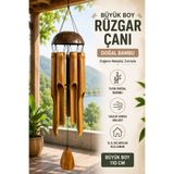 TÜTSÜ SEPETİ Büyük Boy Doğal Bambu Rüzgar Çanı Dekoratif Rüzgar Çanı Balkon Bahçe Teras Duvar Süsü Ev Dekorasyonu mega boy 110cm