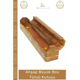 #Tütsükutusu Ahşap El Yapımı El Boyaması Desenli Dekoratif Saklama Bölmeli Hazneli Büyük Tütsü Kutusu
