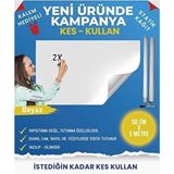 TutturX Beyaz 50X500 cm Statik Akıllı Kağıt Tahta Kalem Hediyeli 5 Metre Ölçülerle Kullanıma Uygun