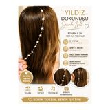 TUTU DESİGN Yıldız ve Gold Figürü Saç Boncuğu Çıtçıt Toka İle Birlikte