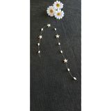 Tutu Tasarım Alaçatı Saç Boncuğu Hairbeads 40 cm Uzunluğunda Beyaz Renkli Suya Dayanıklı Kadın Aksesuarı
