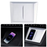TUTU TECH Tesla Highland Model 3 2024 için Merkez Konsol Kablosuz Şarj Cihazı Silikon Mat, Kablosuz Şarj için Kaymaz Su Geçirmez Telefon Pedi, Tesla İç Aksesuarları Telefon Pedi - Beyaz