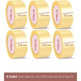 Tutunabilir Kağıt Koli Bandı 45X40 6 Adet Akrilik Koli Bantı