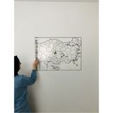 Tutunabilir Kağıt Türkiye Haritası Akıllı Kağıt Tahta 110x56 Cm Yazı Tahtası Kalem Hediyeli Duvara Uygulanır