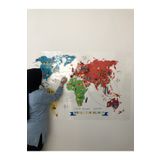 Tutunabilir Kağıt World Travel Map Dünya Seyahat Haritası Yazı Tahtası Akıllı Kağıt Tahta 100x150 Cm + Kalem