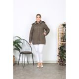 TUTveAL Collection SU İTİCİ MONT, KAPİTONE, BÜYÜK BEDEN, KAPÜŞONLU, İÇİ YUMUŞAK KÜRKLÜ, KIŞLIK MONT
