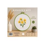 TUVA Altın Papatyalar Etamin Kaneviçe Seti 19 CM Kanaviçe Kiti