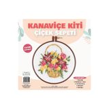TUVA Çiçek Sepeti Etamin Kaneviçe Seti 19 CM Kanaviçe Kiti