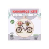 TUVA Çiçekli Bisiklet Etamin Kaneviçe Seti 19 CM Kanaviçe Kiti
