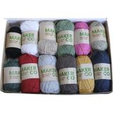 Tuva Makerco Recycled Cotton 12'li Ip Seti, Nakış Punch Amigurumi Örgü Tığ İpi - Karışık Renk