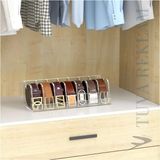Tuva Reklam Pleksi Dolap Içi 7 Bölmeli Kemer Organizer Düzenleyici (Çoklu Transparan Renk Seçeneği) - Şeffaf - 1 Adet - 30 x 13 cm, h: 12,5 cm