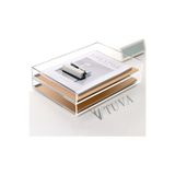 TUVA REKLAM TUVA İki Kat Raf Yatay Form Sade Modern Dergi Kitap Dosya Masa Üstü Organizer Düzenleyici (30x25 cm)