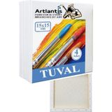Tuval 15 x 15 Astarlı Kare Mini Tuval 4 Adet Resim Küçük Tuvali 15 x 15 Tual Akrilik Boya Yağlı Boya İçin İdeal