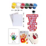tuval baskı seti aile sevgili bebek ilk el izi 2 adet 25x35 tuval 6 renk parmak boya
