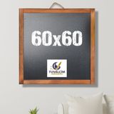 Tuvalcim Kırtasiye 60X60 cm Kara Tahta Yazı Tahtası Kahverengi Çerçeve - Siyah