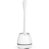 Tuvalet Fırçası ve Tutacağı, Havalandırmalı Tutucu ve Ergonomik Uzun Saplı Klozet Fırçası, Dayanıklı Kıllar Banyo Temizliği için Tuvalet Yıkama Seti (Beyaz)
