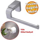 Tuvalet Kagitlik Aparat Acik Wc Kagit Standi Bez Havluluk Paslanmaz Metal Saglam Vidali Krom Renk