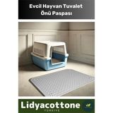 Tuvalet Önü Mama Kabı Kum Paspası Kaymaz Dayanıklı Silinebilir Yıkanabilir Evcil Hayvan - 10 x 15 cm - Antrasit