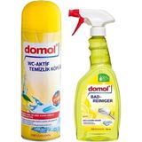 Tuvalet Temizleme Köpüğü 500 ml + Banyo Temizleyici Kireç Çözücü Limon Kokulu 750 ml Seti