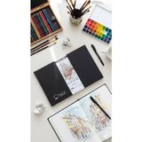 Tuvalist Sanat Eserleri A4 Premium Eskiz Defteri – Sert Keten Kapak, Dikişli, 140 G/m² Dokulu Kağıt (160 Sayfa, Yatay Form)